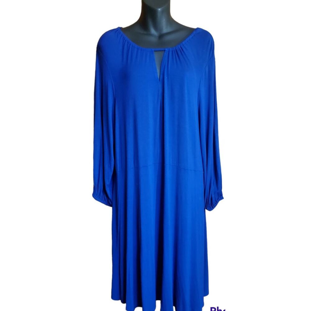 Apt. 9 Women's Dress Soft Blue Pullover Pockets Size 1X Subtle Sparkle Workwear